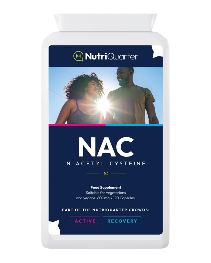 NAC | N-Acetyl Cysteine 600mg | High Strength Antioxidant & Liver Detox Support | Glutathione Precursor | Immune & Lung Support | 120 Capsules | UK Made | NutriQuarter