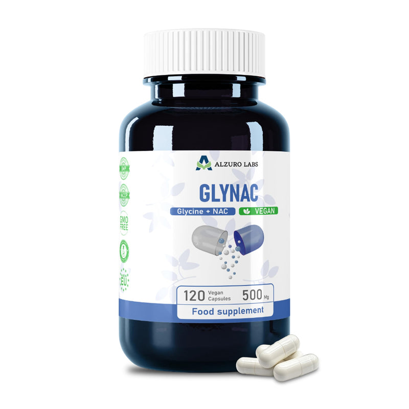 GlyNAC | 500mg | Glycine & N-Acetyl Cysteine (NAC) | 120 Vegan Capsules | 4-Month Supply | GMP & 3rd Party Lab Tested