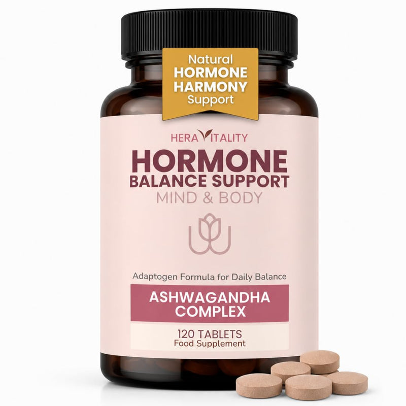 Hormone Balance Ashwagandha Mind & Body 1000mg – Adaptogen Support for Stress, Calm Energy, Sleep & Mood – Hormone Balance & Focus – 120 Vegan Tablets | Cortisol Reducing Supplements 120 count (Pack of 1)