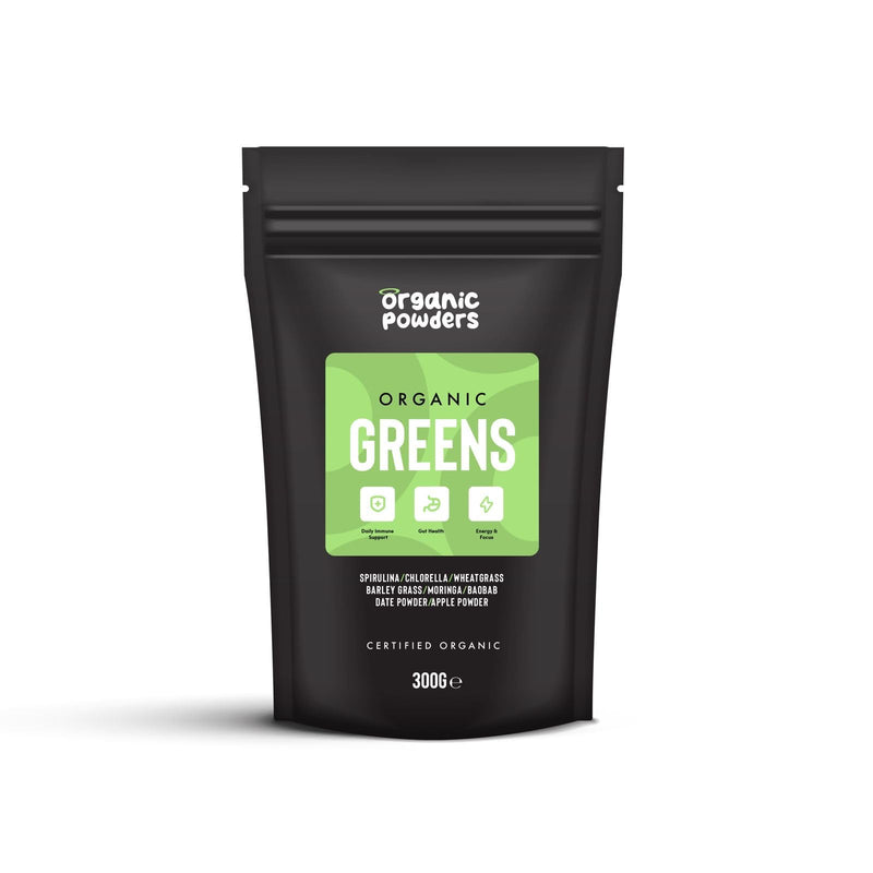Organic Greens Powder 300g | 8 Certified Organic Superfoods | Spirulina, Chlorella, Wheatgrass, Moringa & More | Immunity, Energy & Gut Health | Vegan | Organic Powders