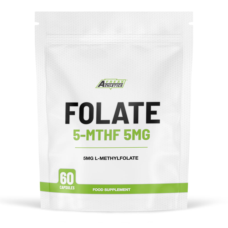 Freak Athletics Folate 5mg (L-Methylfolate) 60 Capsules, 5-MTHF Active Form of Folic Acid/Vitamin B9,UK Made 60 count (Pack of 1)