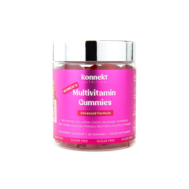 Multivitamin Gummies for Women - Collagen, COQ10, Selenium - 16 Vitamins, Nutrients & Probiotics - Sugar Free - Vitamin C, A, D, B12, E, Folic Acid, Zinc & Biotin - 60 Gummies