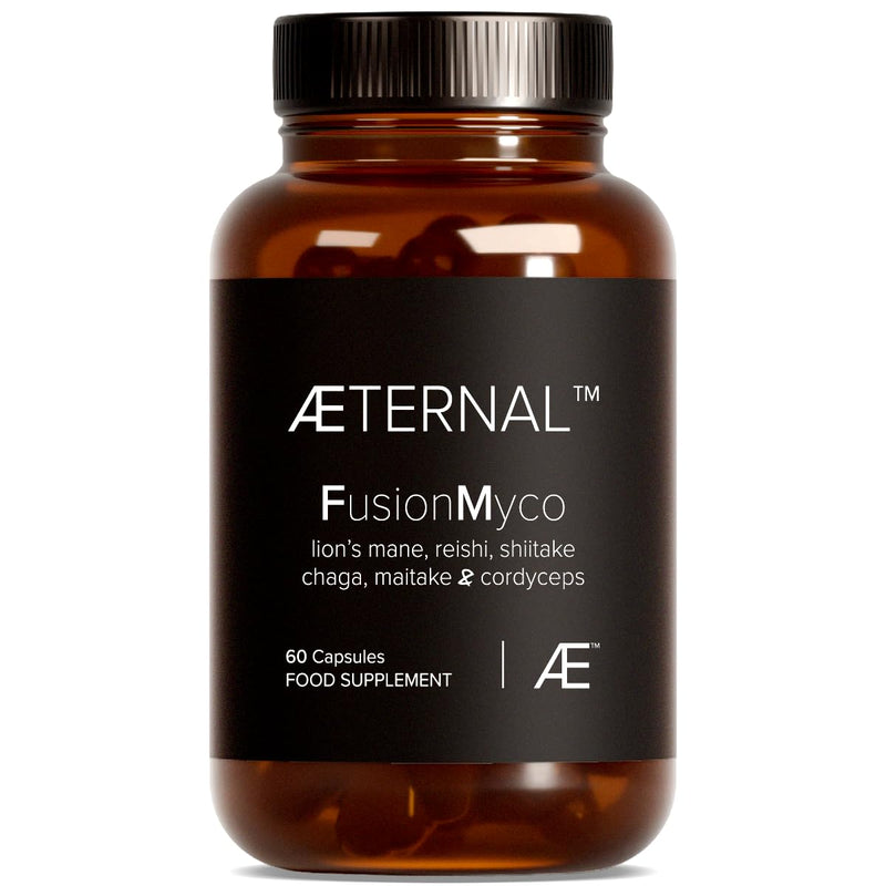 Organic 6 Mushroom Complex | Lion’s Mane Reishi Shiitake Maitake Chaga Cordyceps | Natural Focus Energy & Immune Support | Soil Association Organic | Vegan Non GMO Supplement | 60 Capsules | AETERNAL 60 count (Pack of 1)