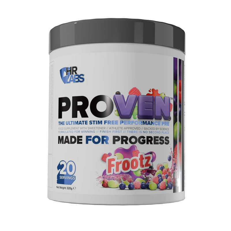 Proven, Ultimate Stim Free Performance Pre Workout Powder, 20 Servings, 4 Flavours (Frootz) Frootz