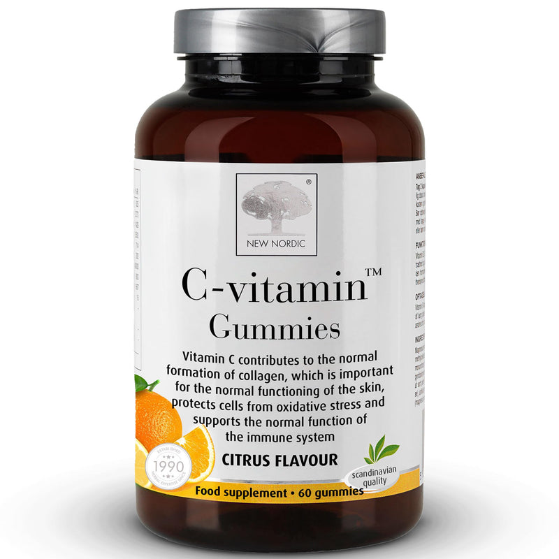 New Nordic C-Vitamin Gummies, Vitamin C for Collagen, Immunity and Skin, Citrus Flavour, 60 Count