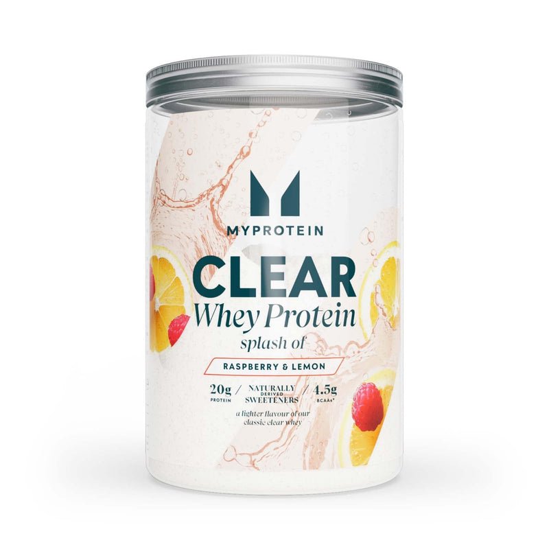 Myprotein Clear Whey Splash Protein Powder | 20g Protein Per Serving | Hydrolysed Whey Isolate | Low Calorie, Zero Sugar Clear Protein Drink | Refreshing Protein Juice (Raspberry & Lemon) Raspberry & Lemon