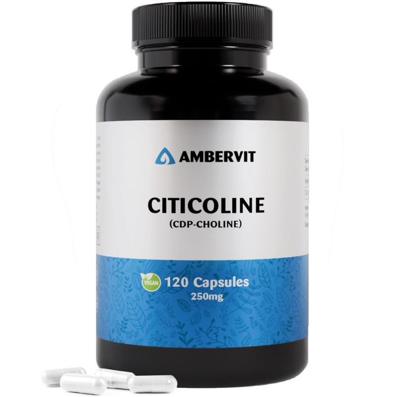 Citicoline (CDP Choline) 250 mg – 120 Capsules – for Memory, Focus & Cognitive Performance – No Artificial Additives – 4-Month Supply | Ambervit