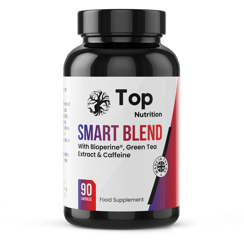 Smart Blend Fat Burner - 90 Vegan Capsules with Caffeine, Green Tea, L-Carnitine & Ginger Root - Weight Management, Metabolism & Appetite Support - Made in UK