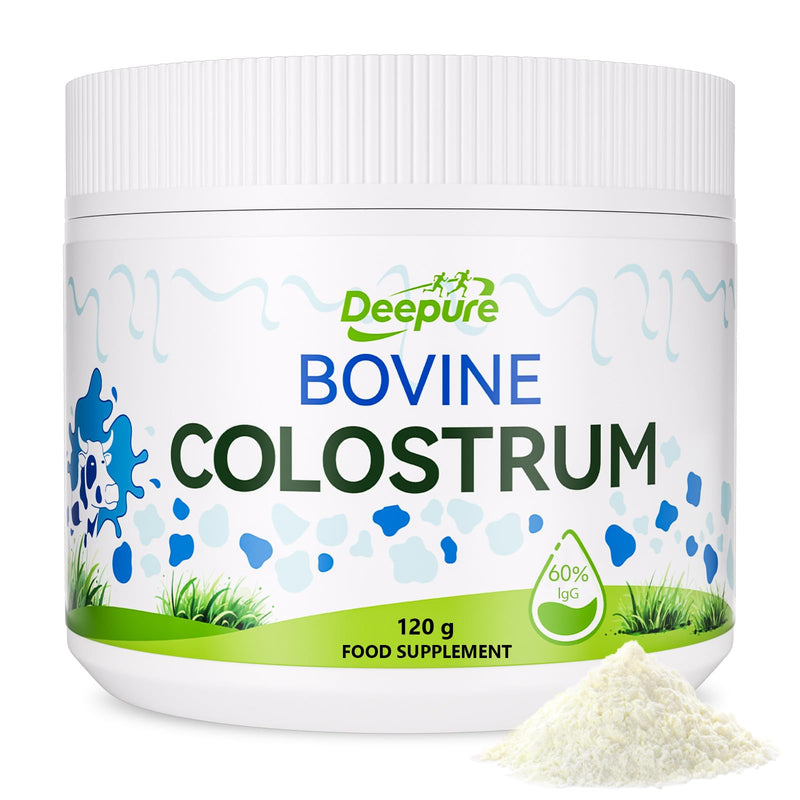 Grass-Fed Bovine Colostrum Powder – 60% IgG for Gut Health Immunity Muscle Recovery Unflavoured Non-GMO Hormone-Free Antibiotic-Free for Adults 60 Servings