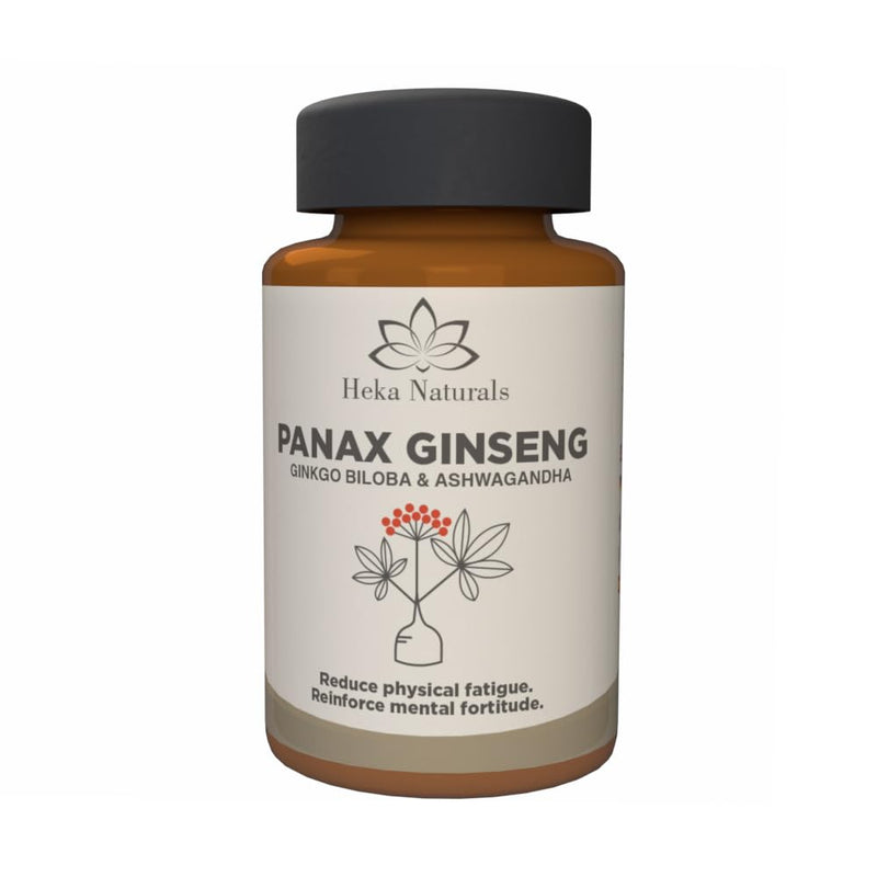 Heka Naturals Panax Ginseng Complex | 90 Capsules with Korean Ginseng, Ginkgo Biloba, Ashwagandha, Beetroot & Green Tea, Botanical Blend with Herbal Ingredients for Balanced, Plant-Based Support