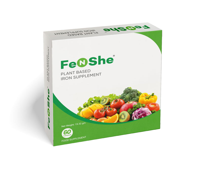 FeNShe Plant-Based Iron Supplement for Women & Men | 60 Vegan Capsules | High Absorption Complex with Vitamin C | Non-Constipating Gentle Formula