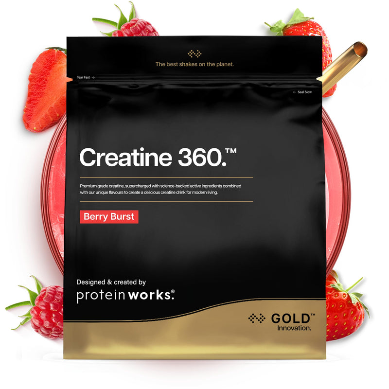 Protein Works | Creatine 360 - Gold Innovation, Creatine Monohydrate, CoQ10, Aquamin, Vitamin D3 & B6, Magnesium, Improves Focus, Mental Clarity, Cellular Support, Berry Burst, 60 Servings, 300g 60 Shakes (300g)