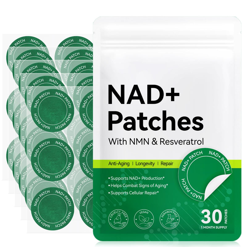 NAD+ Patches for Women, Anti-Aging and Wellness Support, 8-Hour Time Release Patch, Cruelty Free, Vegan, 30 Count