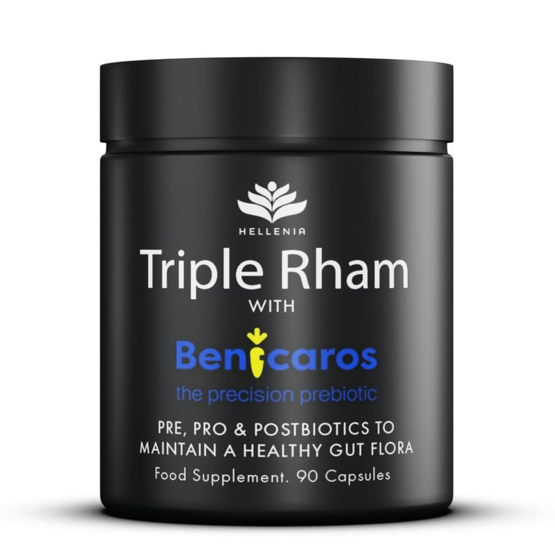 Tribiotic Capsules - Probiotics, Prebiotics & Postbiotics | Triple Rhamnosus with Patented Benicaros ® - 90 Capsules | Tribiotics Maintain a Healthy Gut Flora | GMP Certified Product, Made in The UK