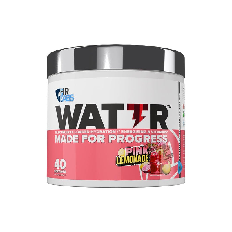 WATTR™ Electrolyte Loaded Hydration Powder with Energising B Vitamins. 40 Servings, 320g, 7 Great Tasting Flavours (320g, Pink Lemonade)