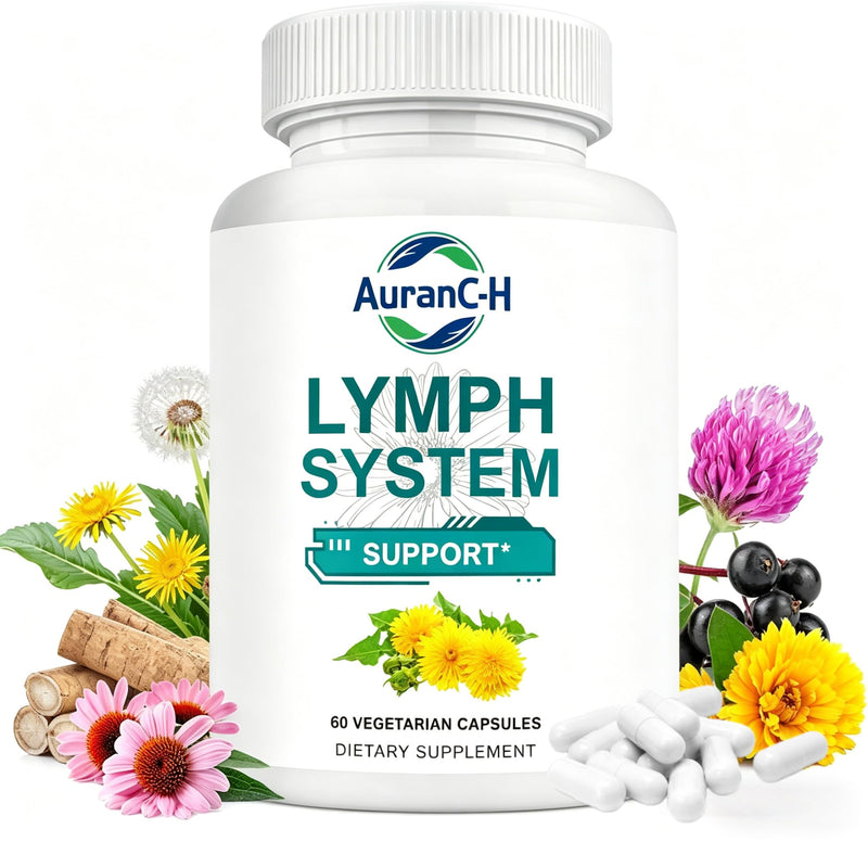 Lymph System Support Supplement – Lymphatic Drainage Supplement with Dandelion Extract, Cleavers, Burdock Powder and Cleanse Lymph Hair/Skin/Nails Supplements Dietary Healthcare 60 Count