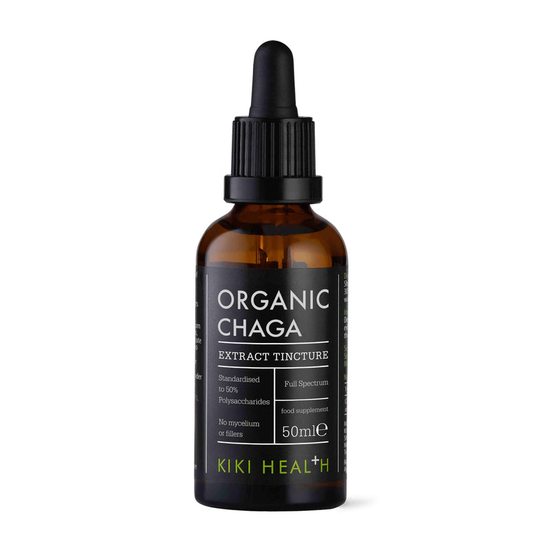 KIKI Health - Organic Chaga Tincture - Supports Immune Function, Daily Vitality & Cellular Health - Full-Spectrum Chaga Sclerotium Extract - No Mycelium, Grains or Starch - 50ml