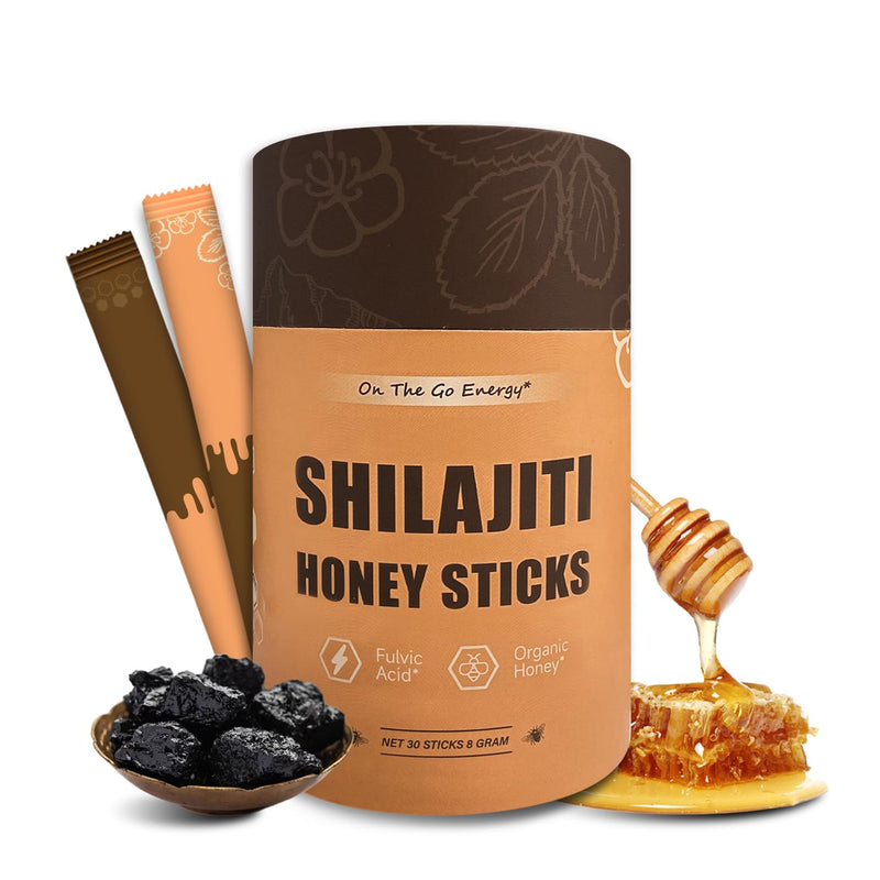 Shilajit Honey Sticks for Men | 100% Pure Himalayan Shilajit Resin with Fulvic Acid | 85+ Trace Minerals for Energy and Immunity Boosting | 30 Sticks (Honey Sticks)