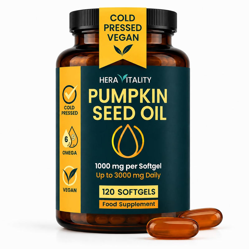 Pumpkin Seed Oil Capsules – 3000mg Daily Cold Pressed Pumpkin Seeds – Vegan Softgels for Prostate & Bladder Support – Omega 6 & 9-120 Capsules 120 count (Pack of 1) Pumpkin Seed Oil
