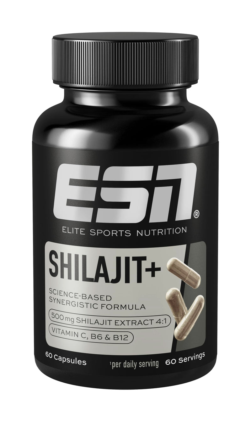 ESN Shilajit+, 60 Vegan Capsules, high dose with 2000 mg shilajit Extract, with Vitamins and Piperine