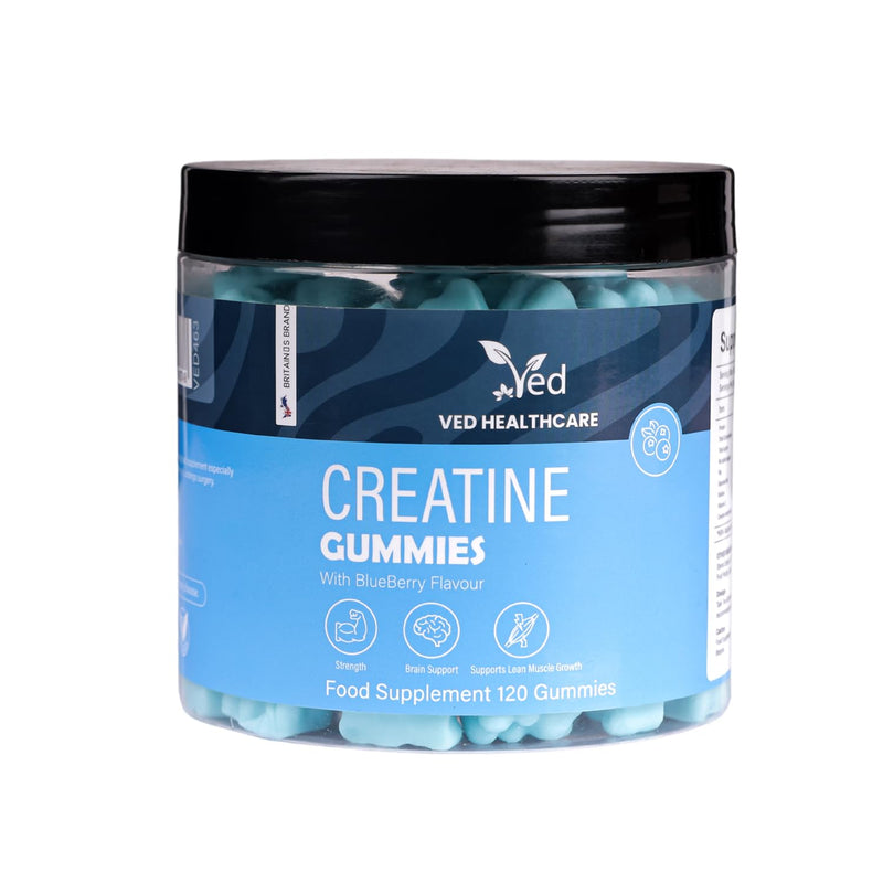 VED Creatine Monohydrate Supplement - 120 Creatine Gummies with Max Nutrition for Men and Women - Gym Accessories Gummies.