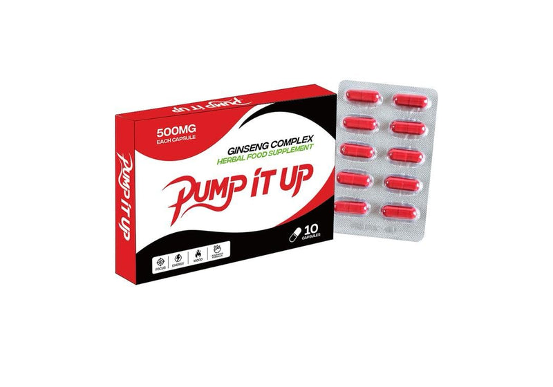 PUMP IT UP RED 500mg | Stronger | Longer | Harder | Performance | Extra Strength Enhancing Pills, Stamina Endurance Booster Supplement Pills for Men | 10 Ginseng LIBIDO Booster Capsules