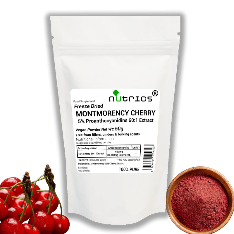 50g Montmorency Tart Cherry Extract Powder 5% Proanthocyanadins - 100% Pure - No fillers Binders or Bulking Agents 50