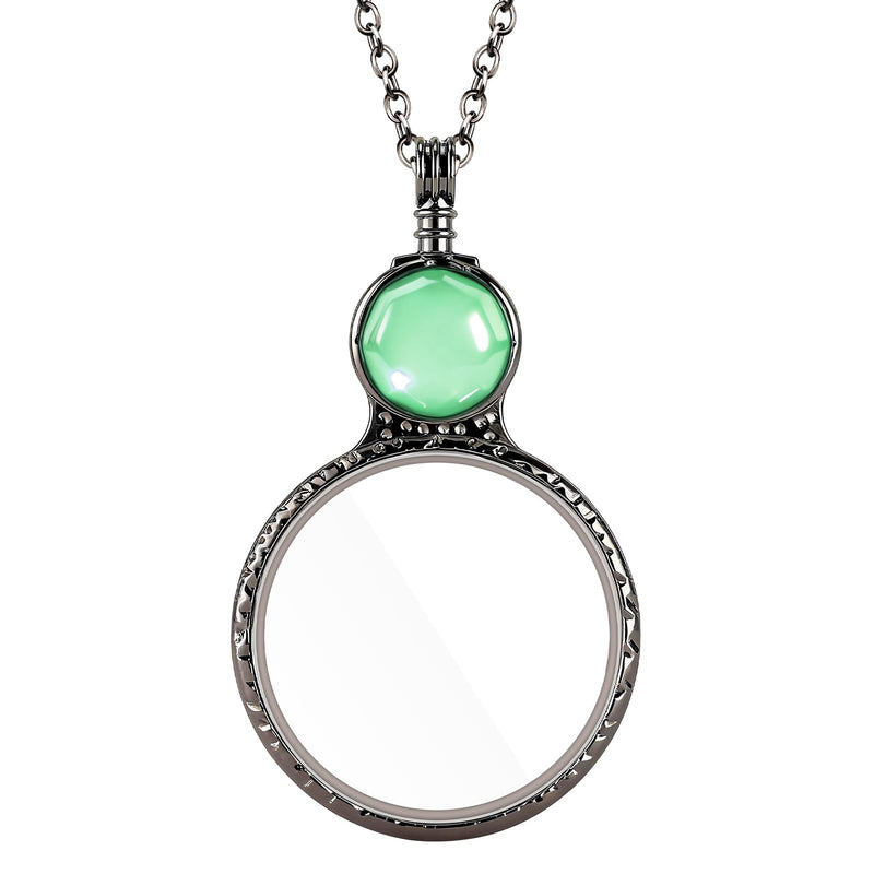 Magnifying Glass Necklace for Women, 10X Magnifying Monocle Necklace Pendant Vintage Reading Magnifier Lens (Green) Green