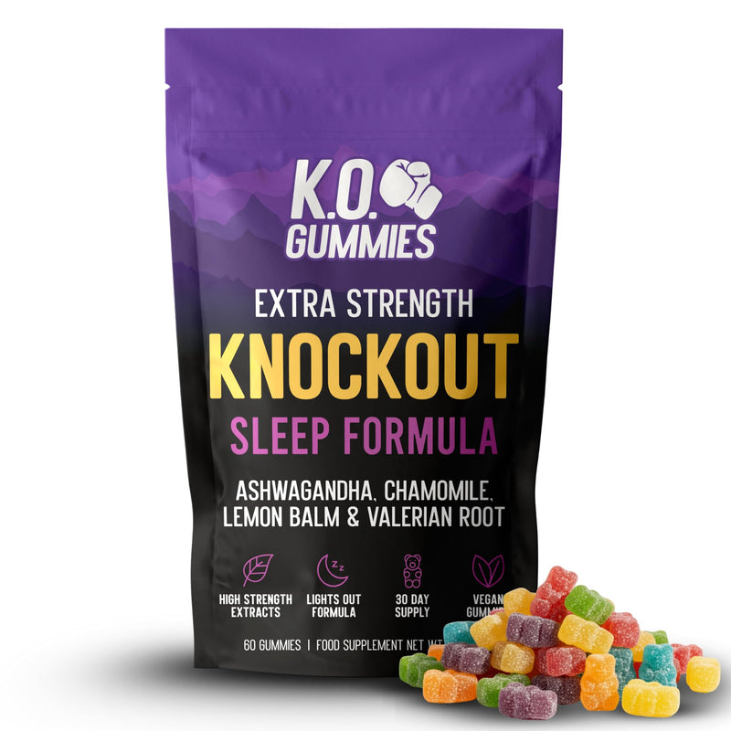 Sleep Gummies for Adults - Valerian Root 500mg, Ashwagandha, Lemon Balm & Chamomile - Natural Sleep aid - Vegan Friendly - 30 Day Supply
