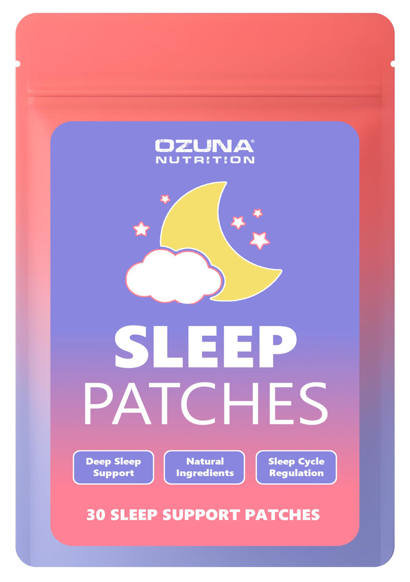 Deep Sleep Support Patches | with L-Theanine, Valerian Root, Magnesium, Vitamin B6, Lavender | Vegan, Latex-Free, Waterproof | Nighttime Pill-Free Sleep Support Supplement | 30 Patches