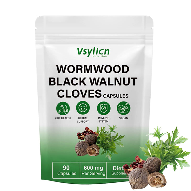 Wormwood Clove and Black Walnut Capsules - Parasite Cleanse Tincture for Humans - Candida Cleanse & Gut Support Colon Detox - 100% Natural Herbal Intestinal Support - Vegan - 90 Capsules