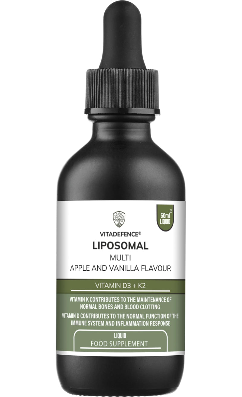 Liposomal Multi Vitamin D3 & K2, Apple & Vanilla Flavour, 60ml Liquid Supplement