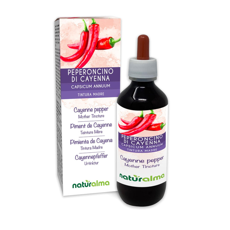 Cayenne Pepper (Capsicum annuum) Fruits Alcohol-Free Mother Tincture Naturalma - Liquid Extract Drops 200 ml - Food Supplement - Vegan 200 ml (Pack of 1)