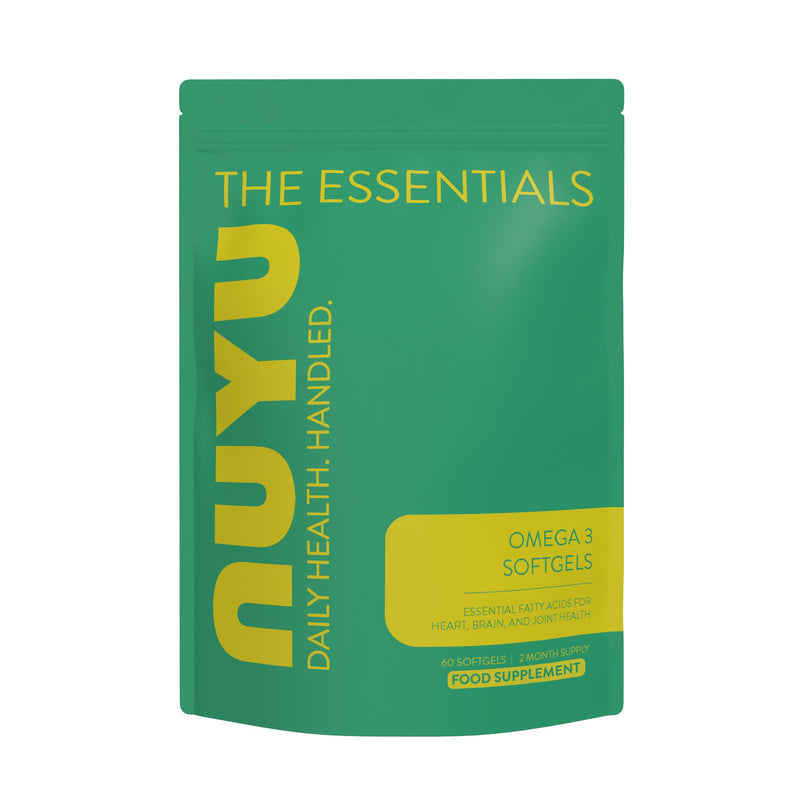 NUYU Omega-3 Softgels 1,000mg - High-Strength Fish Oil Supplement with EPA & DHA to Support Heart, Brain & Joint Health. One-a-Day, 2 Months Supply. Made in The UK.