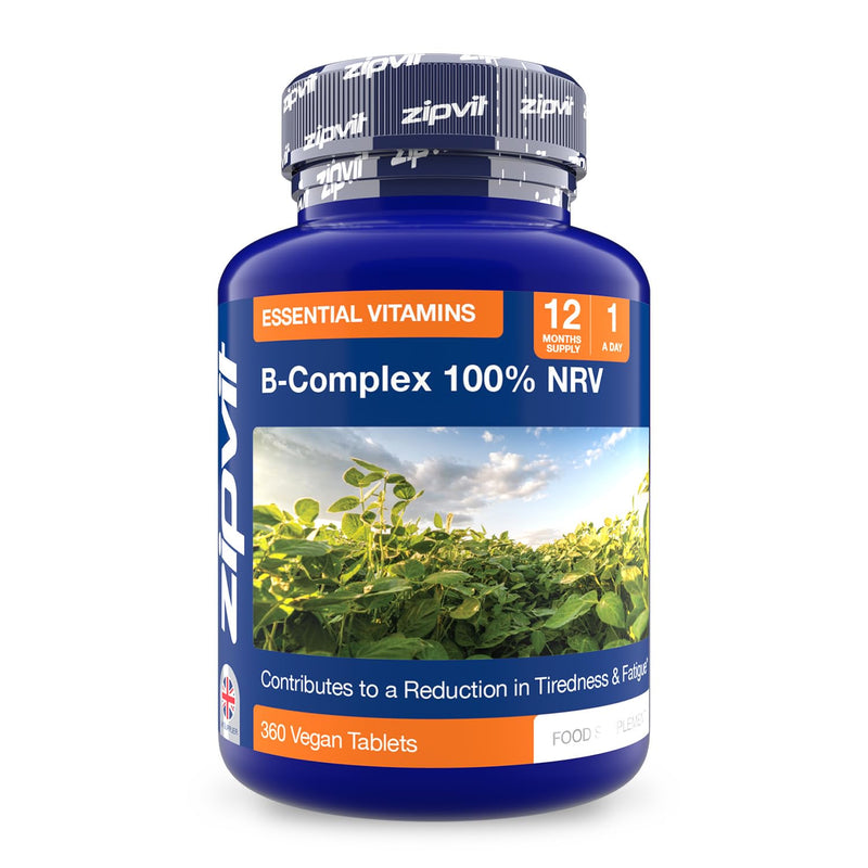 Zipvit Vitamin B Complex, 100% NRV of All 8 B Vitamins, 1 Year Supply, Supports Energy, Mental Performance & Immunity 365 Tablets - Jar
