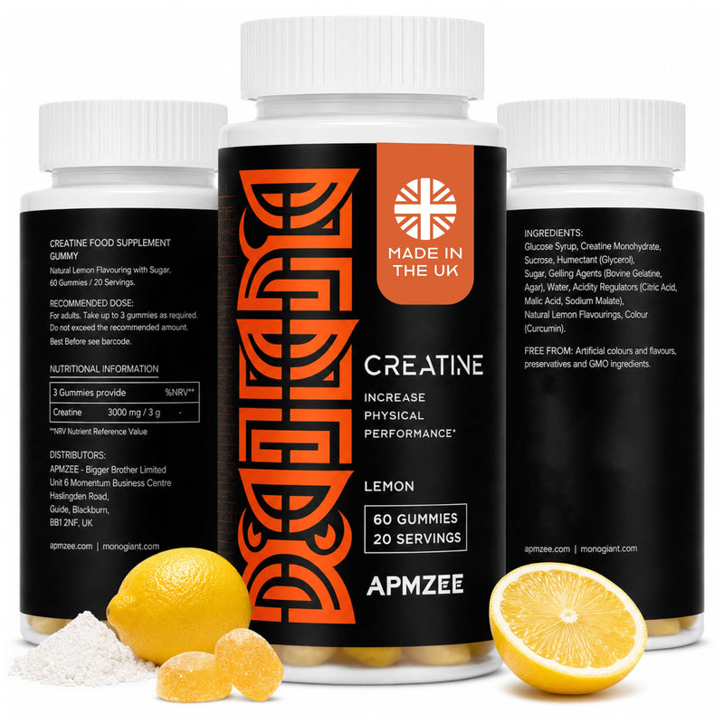 Creatine Gummies 3000mg | 60 Gummies | Lemon Flavour Creatine Monohydrate | Creatine Gummies for Strength, Power & Gym Performance | Alternative to Creatine Powder or Creatine Tablets