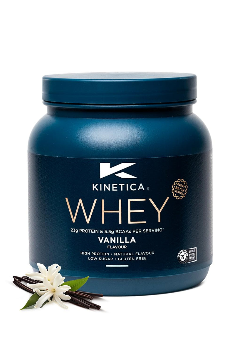 Kinetica Sports Whey Protein Powder Trial Pack - Vanilla Flavour | 23g Protein/Serve, 10 Servings/300g Pack | 5.54g BCAAs | Gluten Free Supplement | Optimum for Muscle Growth & Recovery 10 Servings (Pack of 1)