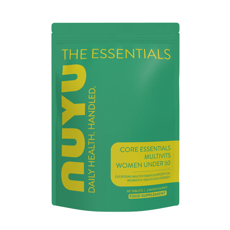 NUYU Core Essentials MultiVits Tablets for Women Under 50 - High Strength Daily Vitamins & Minerals with Iron & Magnesium - Energy, Immunity & Vitality Support. One-a-Day, 2 Month Supply.