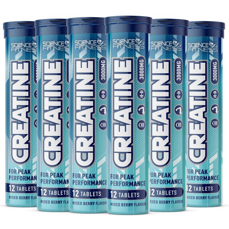 Creatine Mixed Berry Flavour Effervescent Tablets - 6 x 12 Tablets 3000mg Strength