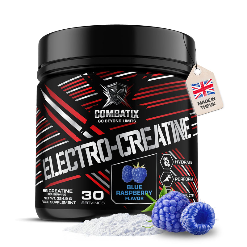 Premium Creatine Monohydrate + Electrolytes Powder 324g – Supplement for Performance Athletes – Hydration, Recovery & Endurance Support - Pre & Intra Workout (30 Servings,Blue Raspberry) Blue Raspberry 30 Servings