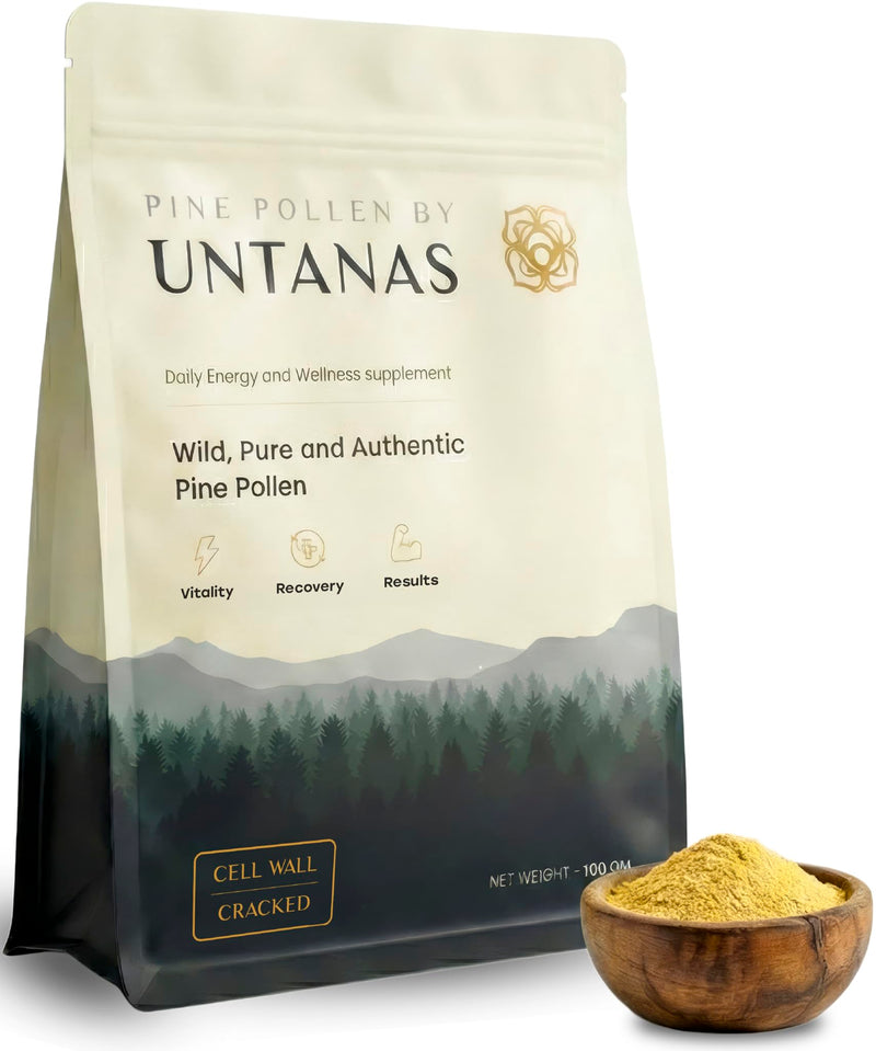 Pine Pollen (100g) - Wild Harvested Natural Pine Pollen - Energy and Vitality Tonic - Muscle Growth - Pineal Gland Supplement