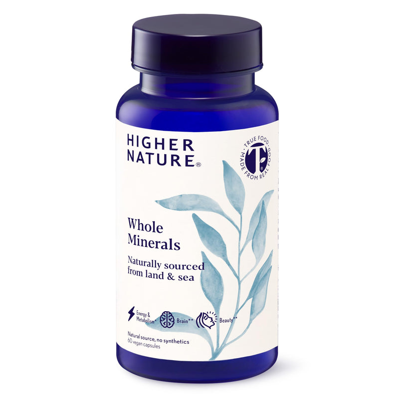 Higher Nature - Whole Minerals - Bio Minerals - Plant Based Complex - True Food® Formula - Multimineral Supplement - 100% Natural Sourced Minerals - Enhance Energy & Strengthen Immunity - 60 Capsules 60 count (Pack of 1)