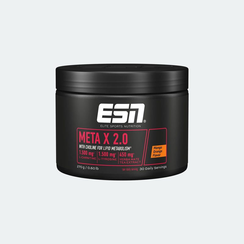 ESN Meta X 2.0, 270 g, 30 Servings, Mango Orange, with Plant extracts, glycine, Choline, niacin, Selenium and Caffeine, Made in Germany