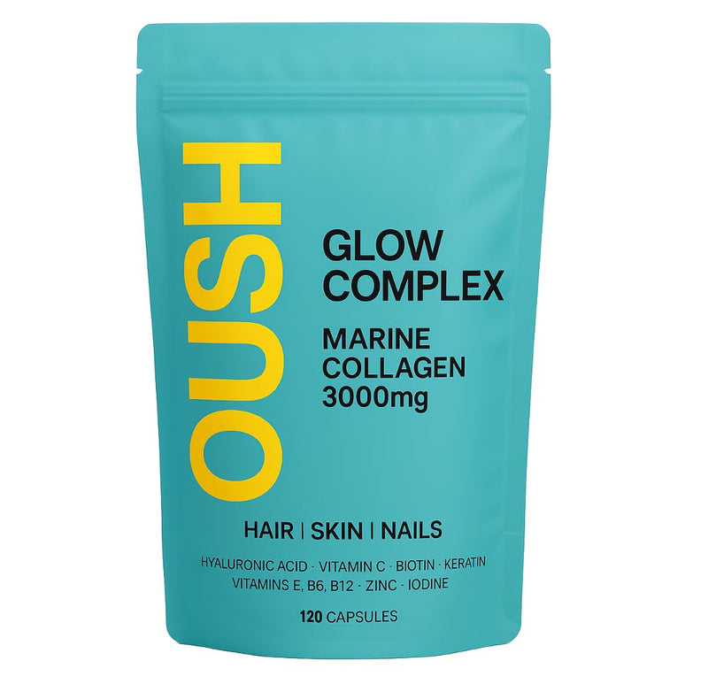 Glow Complex™ | 11-in-1 Marine Collagen Supplements 3000mg + Hyaluronic Acid, Biotin, Vitamin C, Keratin & Zinc | Hair, Skin & Nail Hydrate Supplement for Women | 120 Capsules (4-Week Supply)