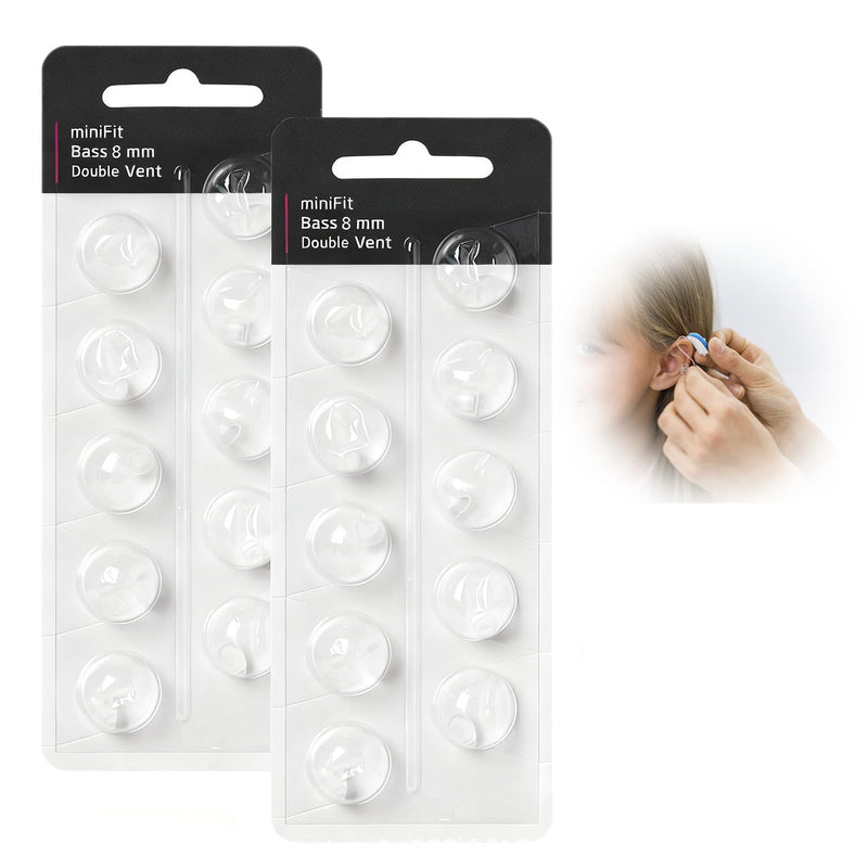 Hearing Aid Domes for Oticon Replacements,Biluer 20 PCS 8mm Oticon Hearing Aid Domes Self Replaceable Hearing Aid Earplugs Suitable for Power Minifit