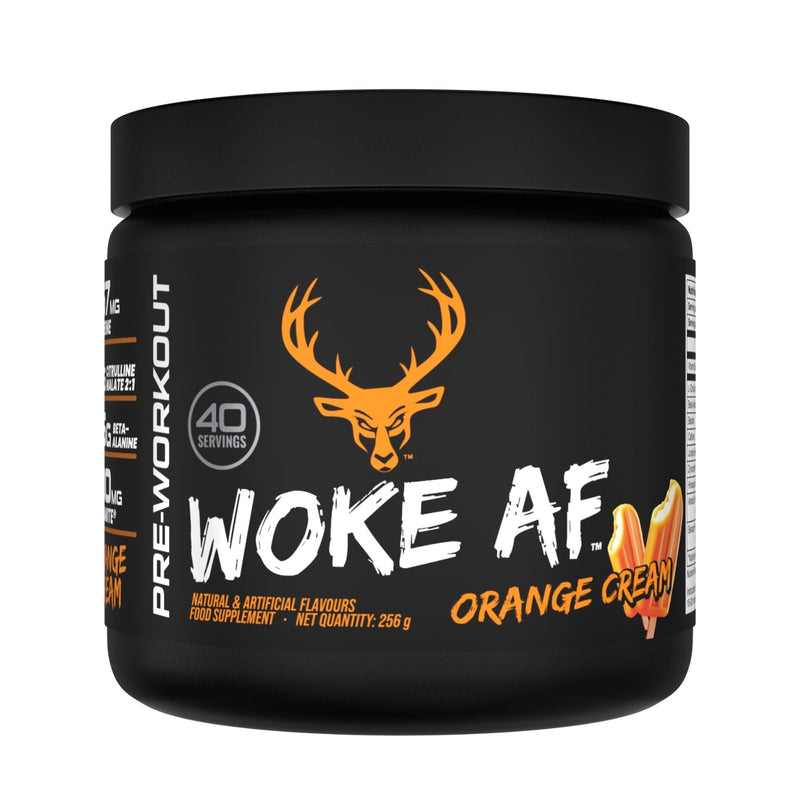 Bucked Up Woke AF Pre-Workout Powder | Performance Drink with Caffeine, Beta-Alanine, & L-Citrulline | Sugar Free, Paleo Friendly | Orange Cream Flavor | 40 Servings