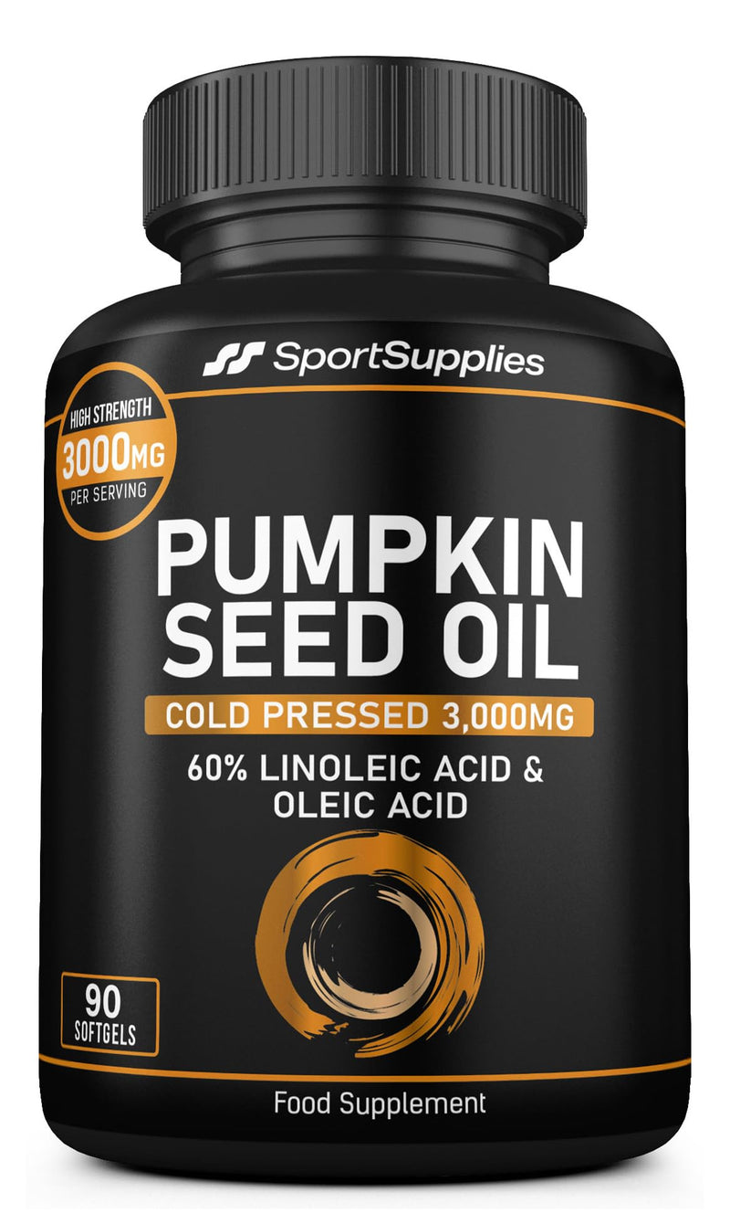Pumpkin Seed Oil 3,000mg – 60% Linoleic & Oleic Acid – 90 Softgels – 3,000mg Omega 6 & 9 – Virgin & Cold Pressed 120 count (Pack of 1)