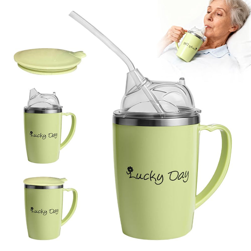 Sippy Cup for Adults, 3 in 1 350ml Adult Sippy Cups for the Elderly Non Spill, Anti Choke Spill Proof Cups with Lid and 30cm Straw, Beakers for Elderly for Disabled Adults Drinking Aids