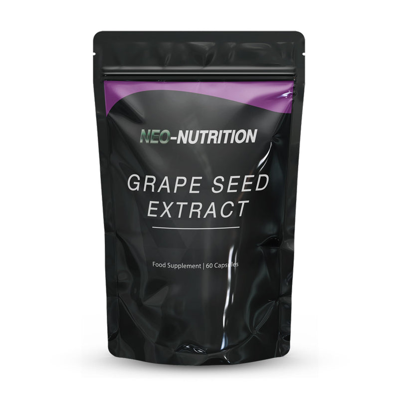 Organic Grapeseed Extract 25,000mg - High Strength 50:1 Extract - 60 Vegan Capsules - Resealable and Recyclable Pouch Neo Nutrition