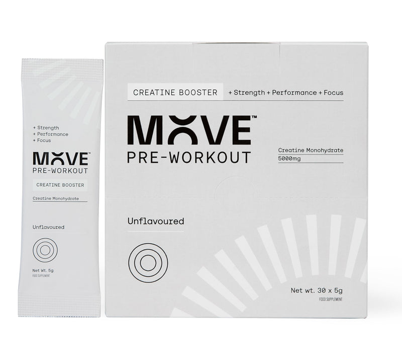 Move Pure Creatine Monohydrate Powder - Unflavoured Pure Creatine Powder Supplement for Women & Men - Micronised Vegan Creatine Improves Strength,Power & Recovery 300g (30 Creatine Sachets) 30 Creatine Sachets
